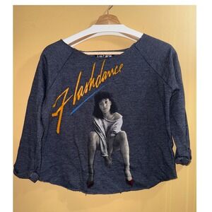 VTG Flashdance‎ Movie Graphic Cropped Sweatshirt Pullover Women's Size S P